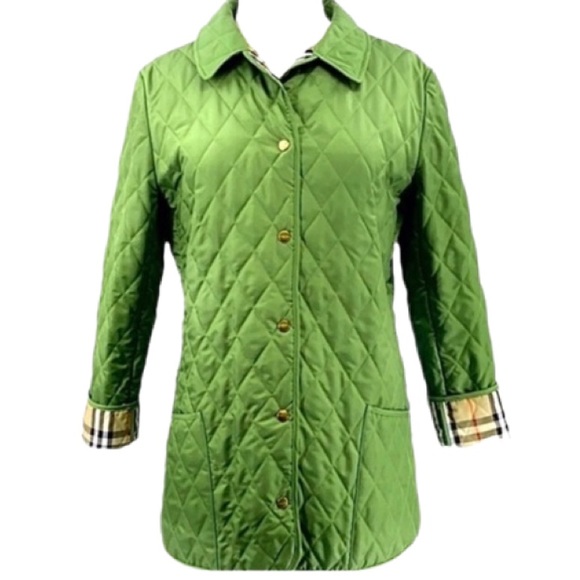 Burberry Jackets & Blazers - Burberry London Green Nova Check Quilted Jacket M